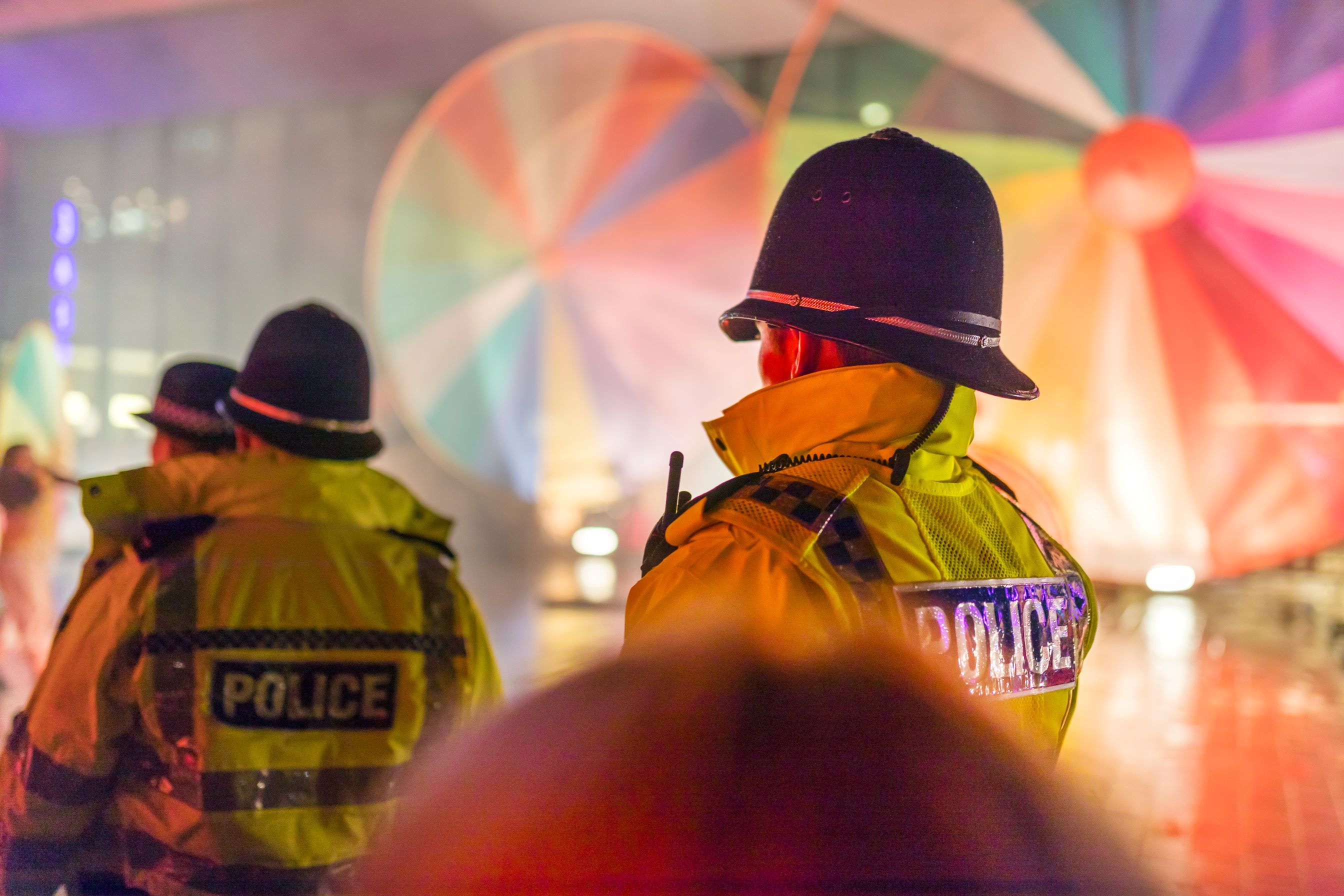 UK police at a vibrant community event