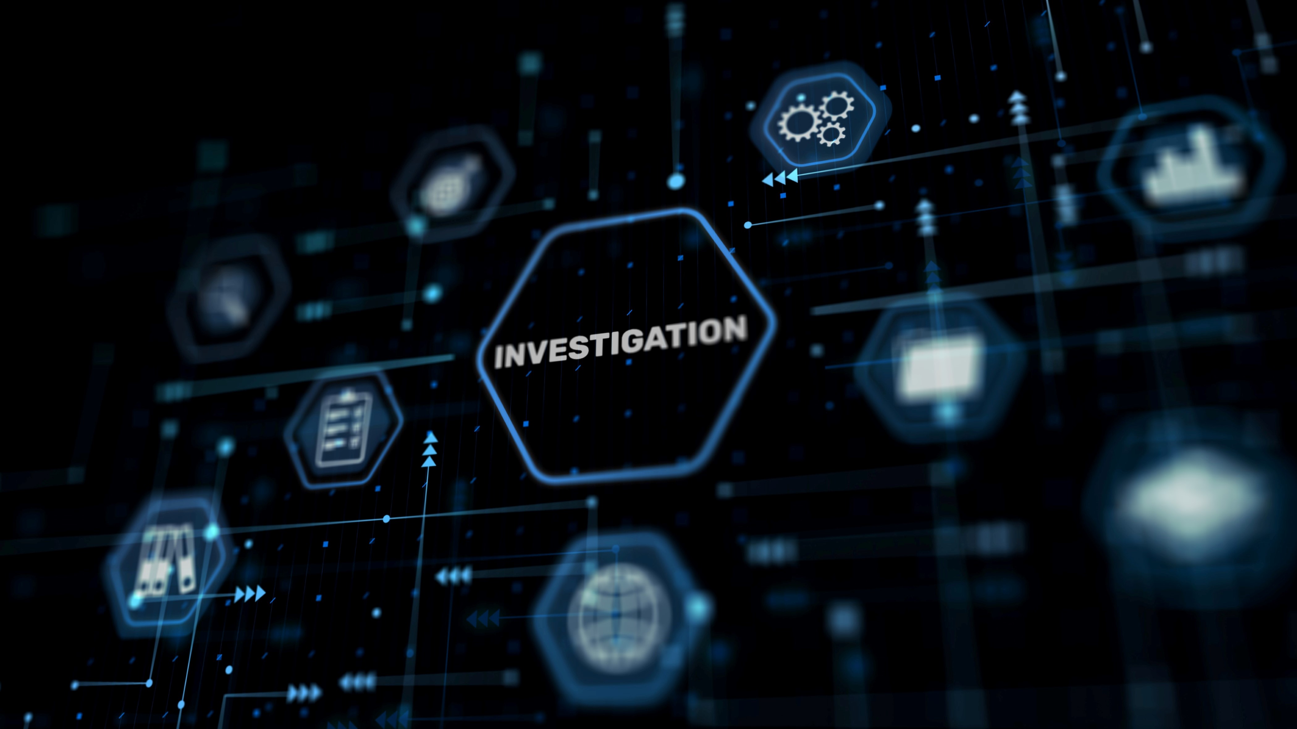 investigation concept with blue icons