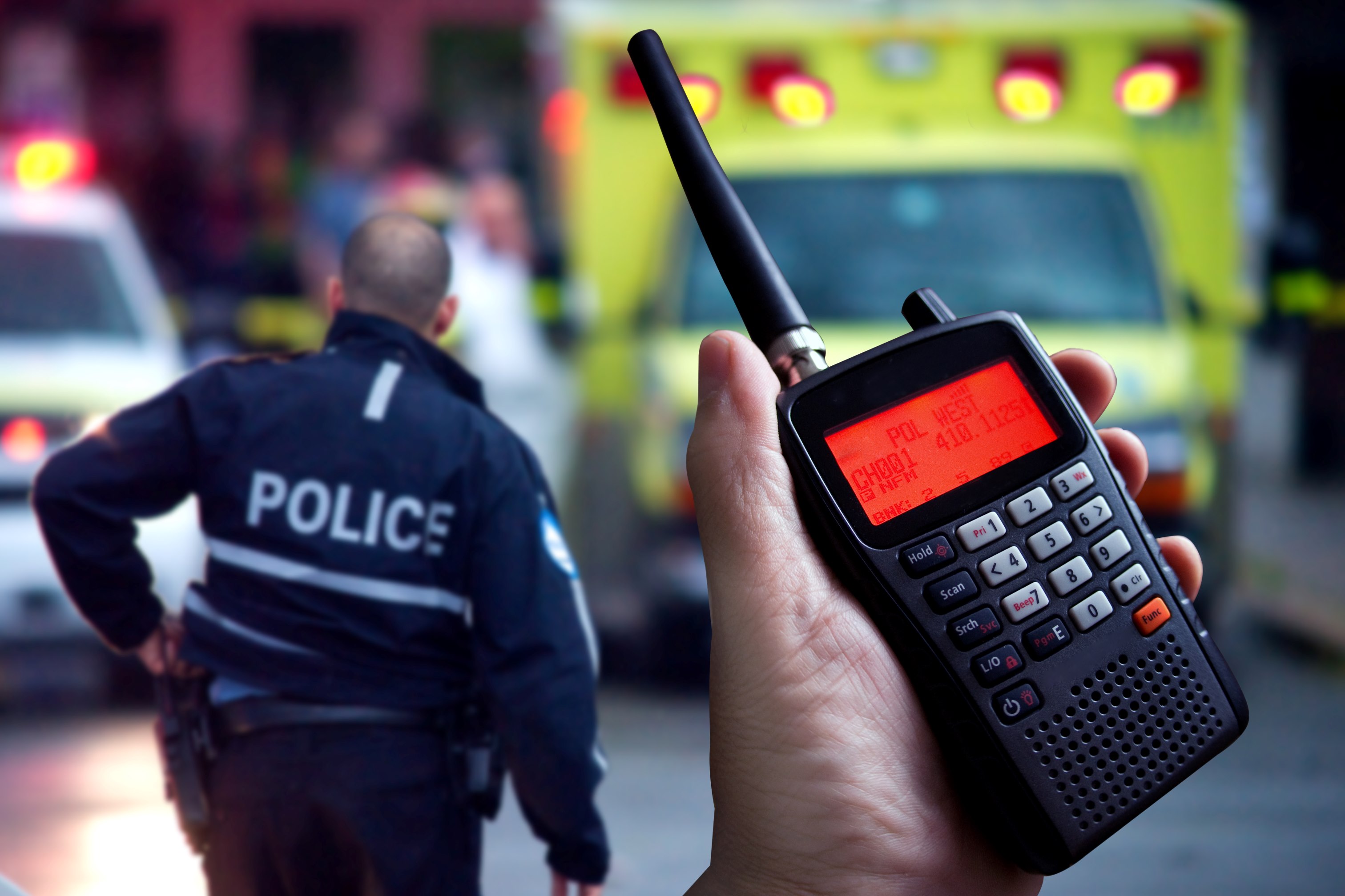 police and ambulance service with radio
